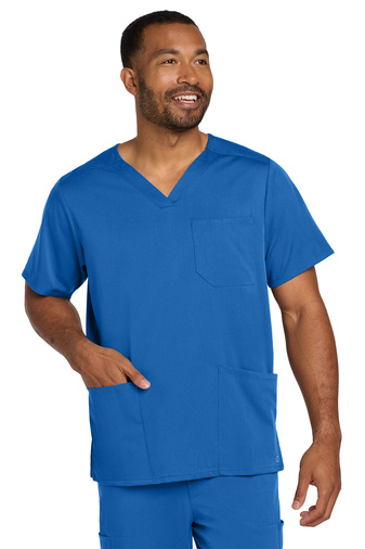 Wink Men's Premier 78/20/2 poly/rayon/spandex V-Neck Scrub Top With Pockets